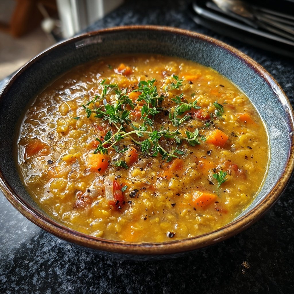 Linsensuppe mit Karotten