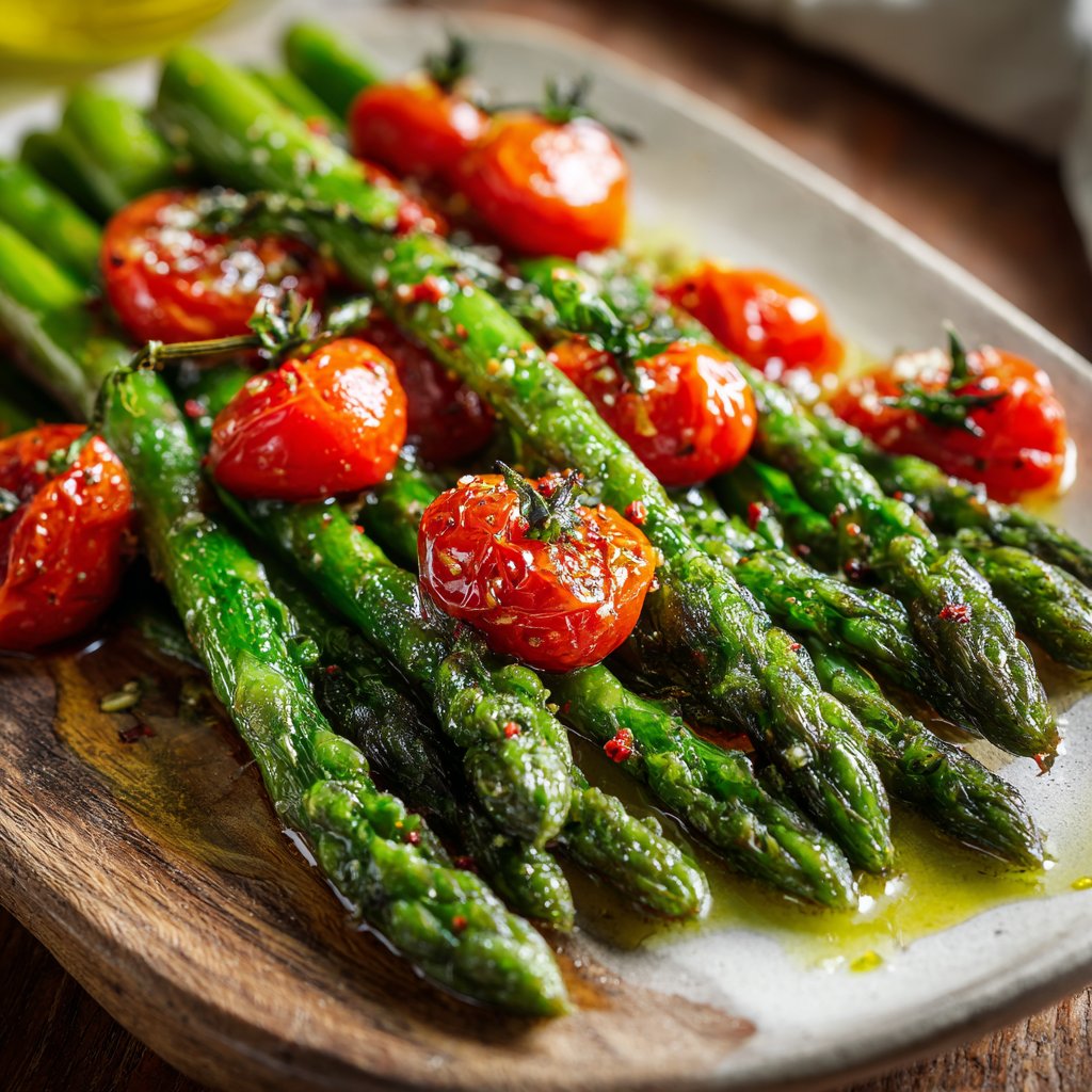 Grüner Spargel Mit Tomaten