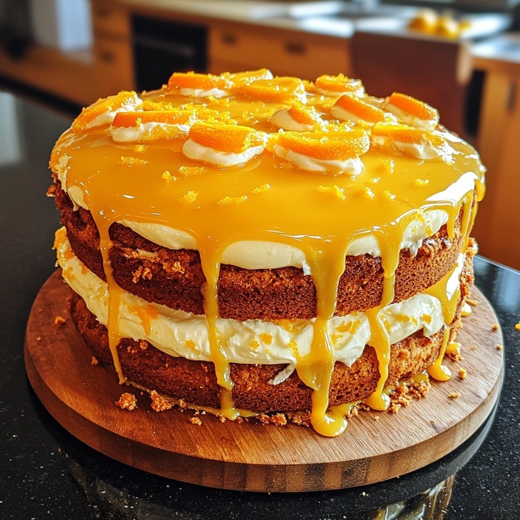 Torte mit Orangenkonfitüre und Mascarpone