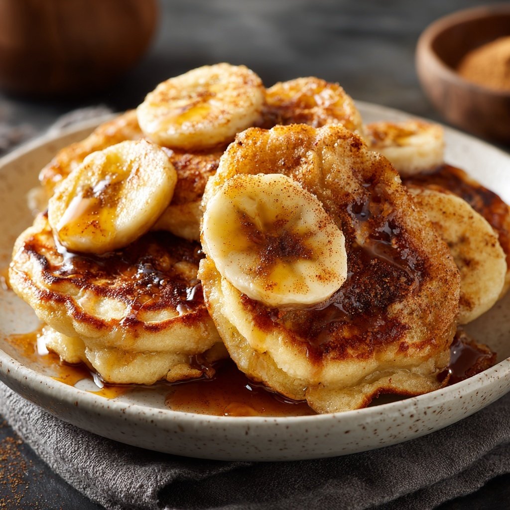 Pfannkuchen mit Banane und Zimt