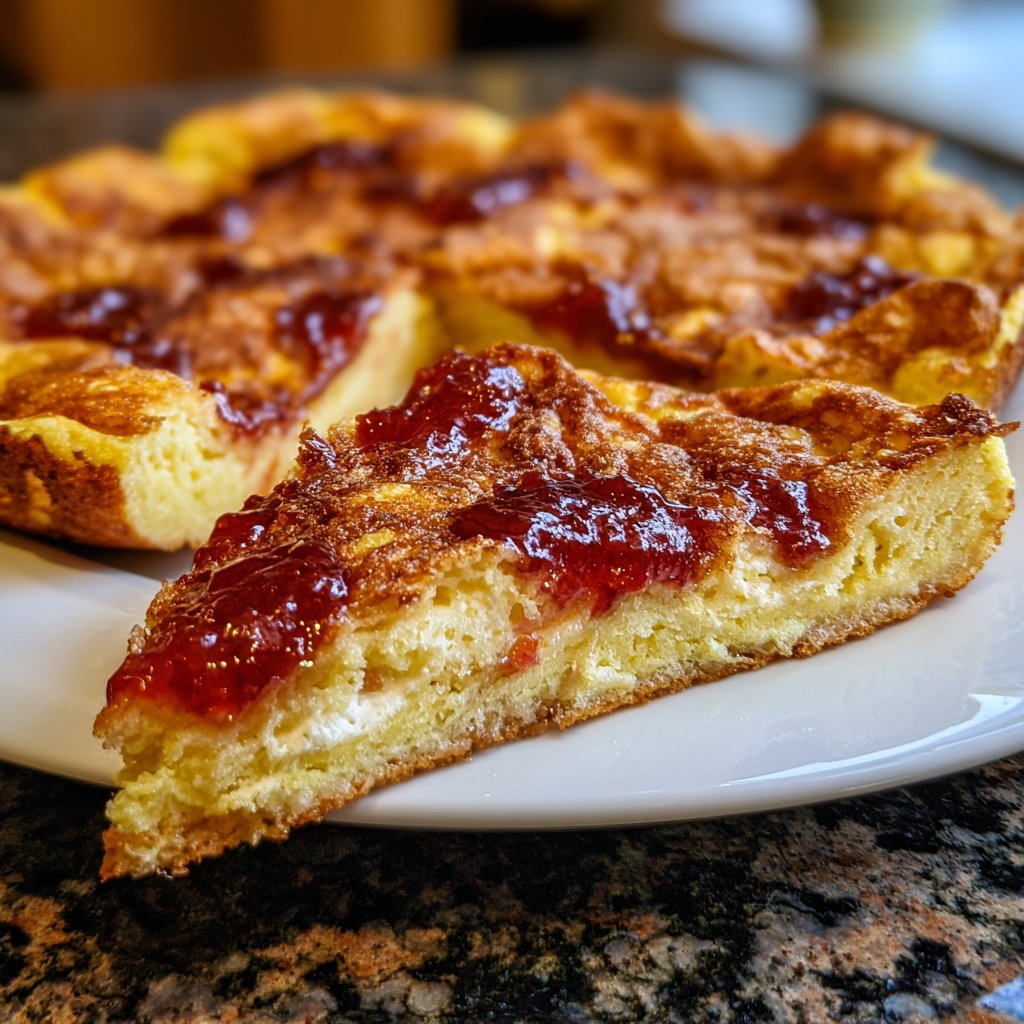 Pfannkuchen mit Marmelade und Quark
