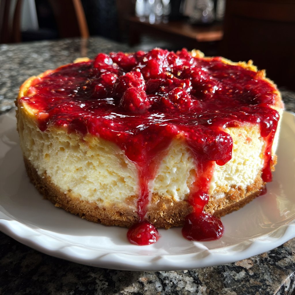 Cheesecake mit Himbeerspiegel