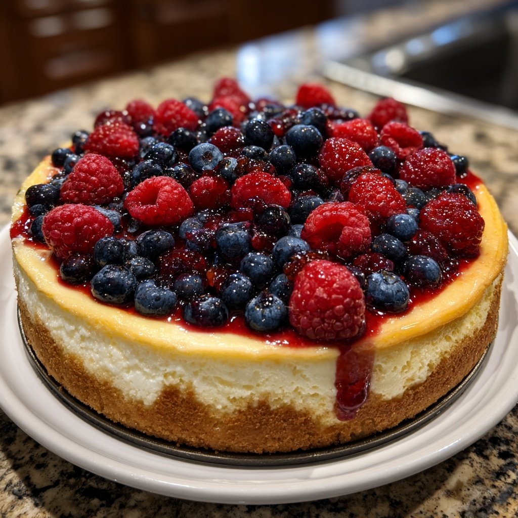 Käsekuchen mit Beeren-Topping