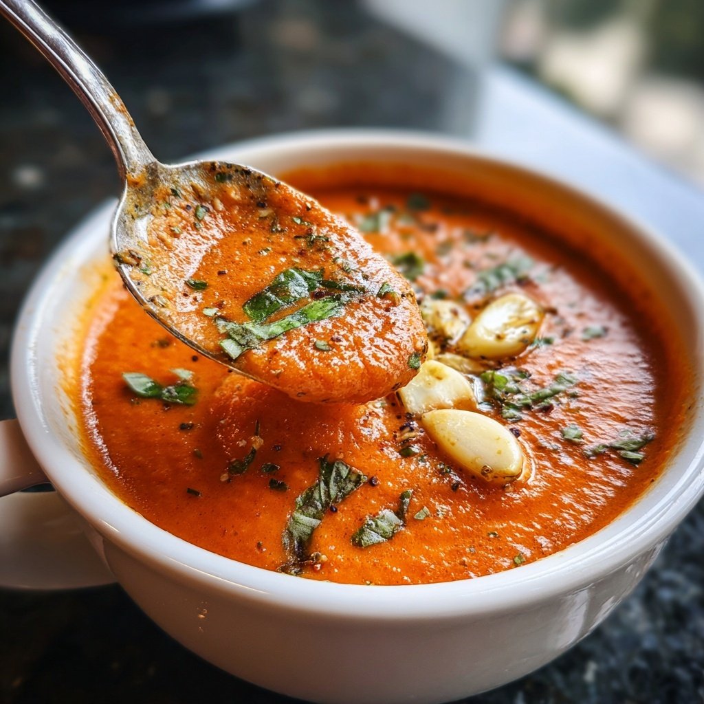 Tomatensuppe mit Knoblauch