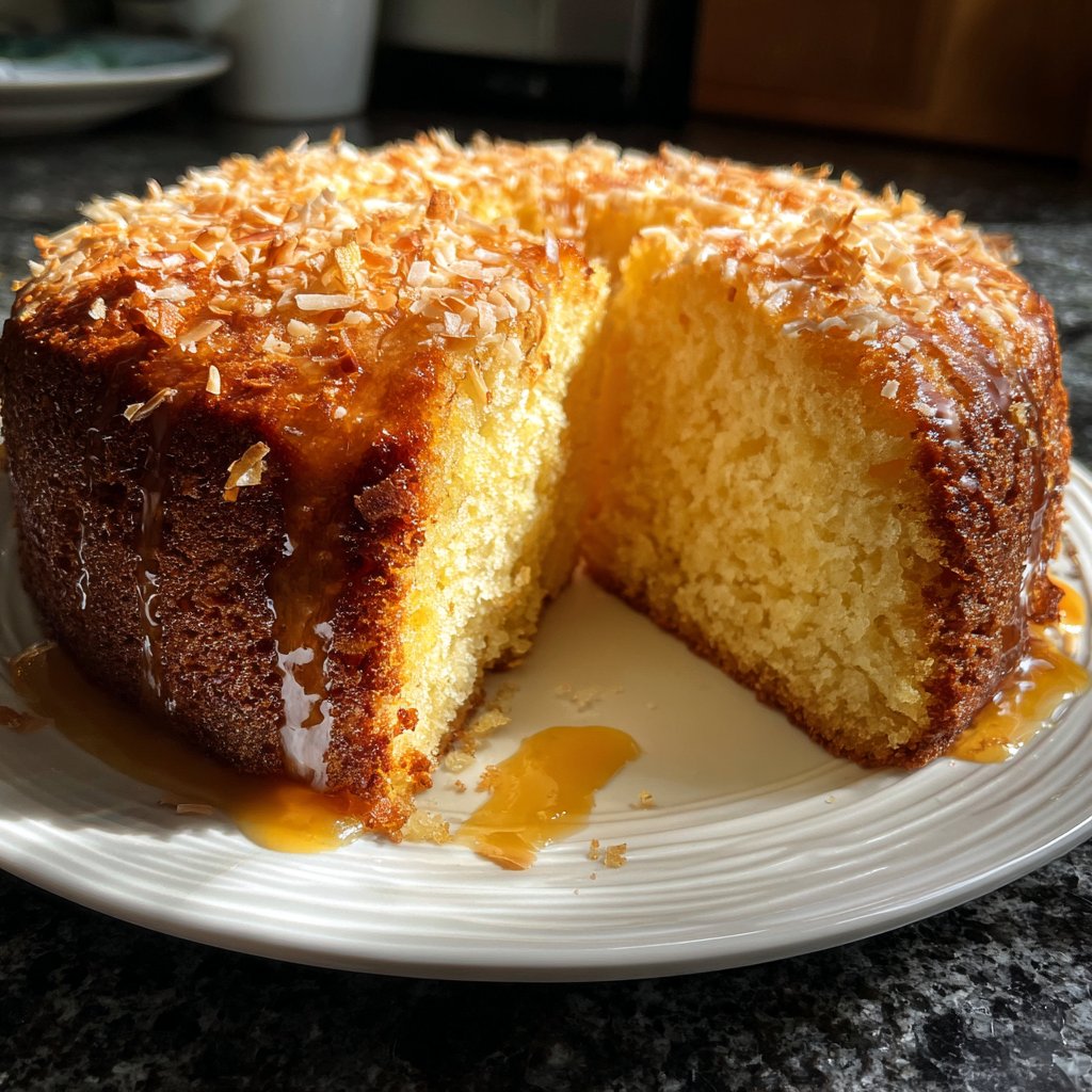 Saftiger Zitronenkuchen mit Kokos